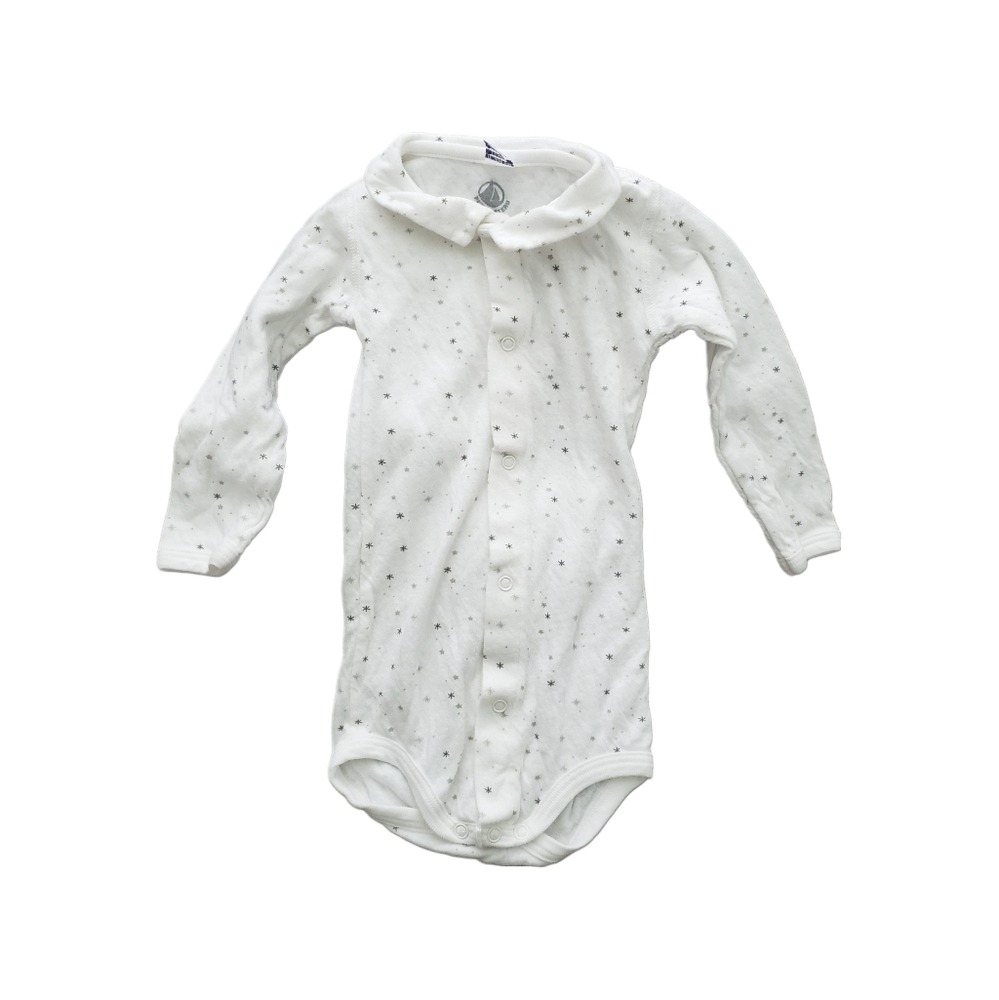 Petit Bateau 9m Baby Star Patterned Long Sleeve Bodysuit